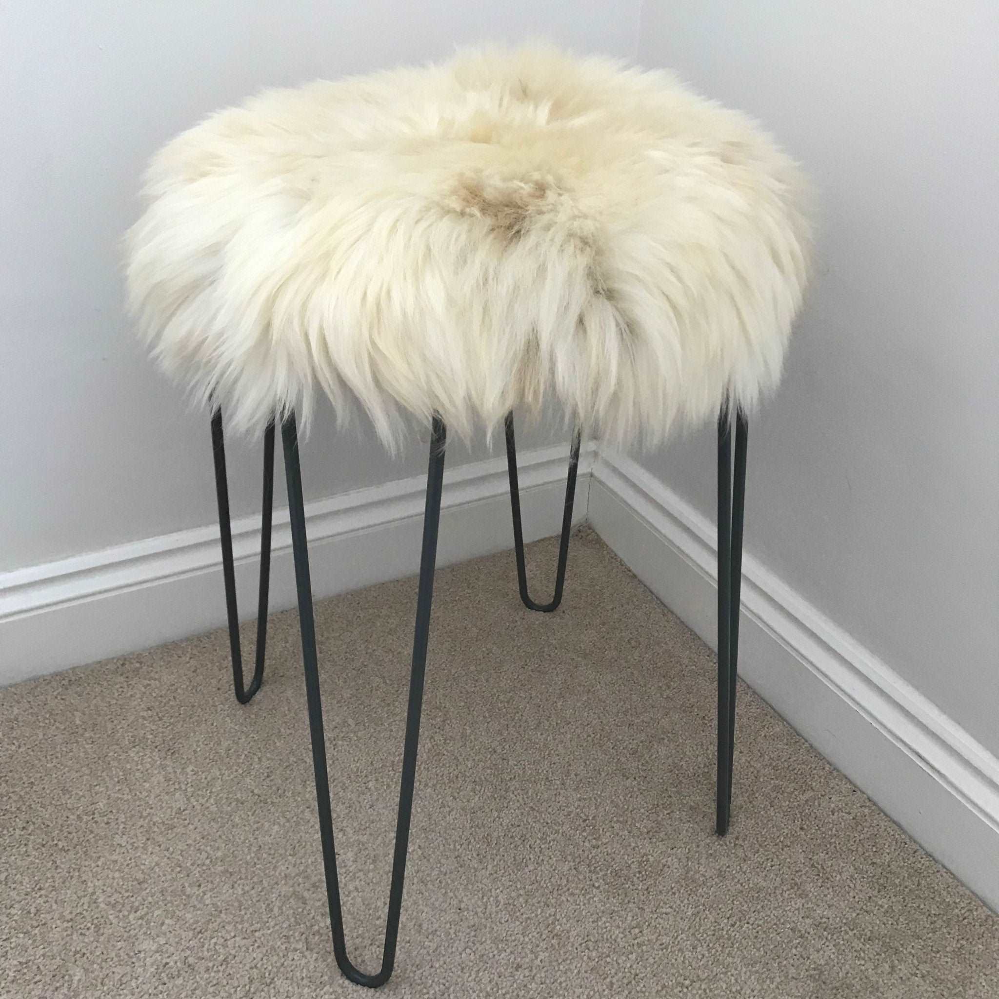 100% Genuine Real Sheepskin Seat Pad British Roundie 35cm Cream / Light Browns - Wildash London