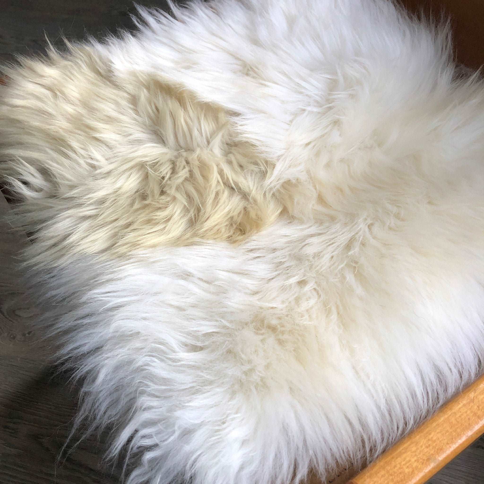 100% Genuine Real Sheepskin Seat Pad British Square 37cm Lights Cream / Browns - Wildash London