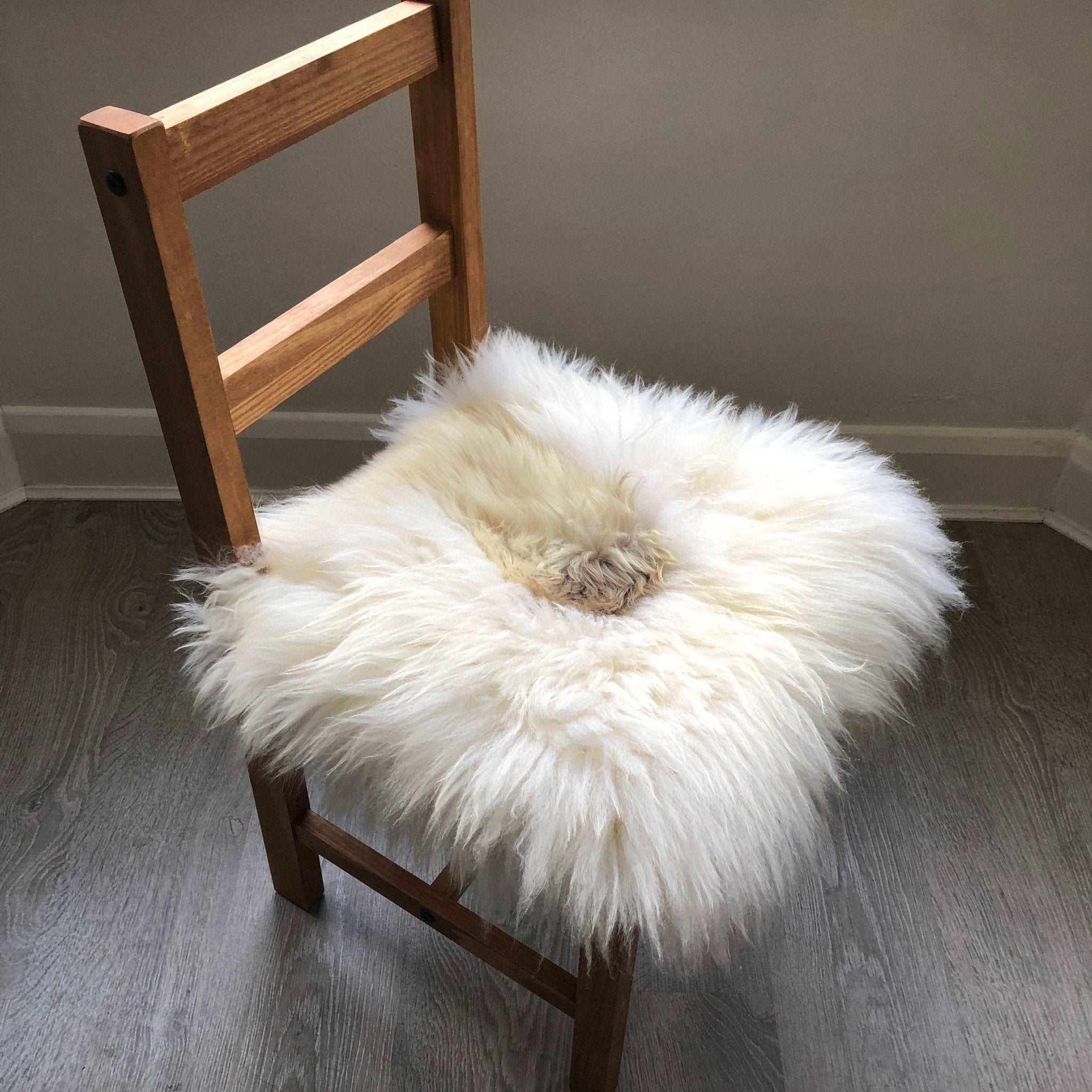 100% Genuine Real Sheepskin Seat Pad British Square 37cm Lights Cream / Browns - Wildash London