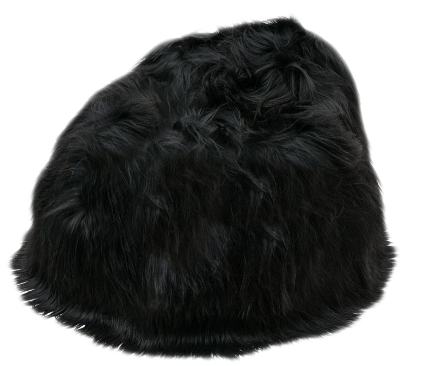 100% Icelandic Longhair Sheepskin Beanbag Chair Natural Black - Large - Wildash London