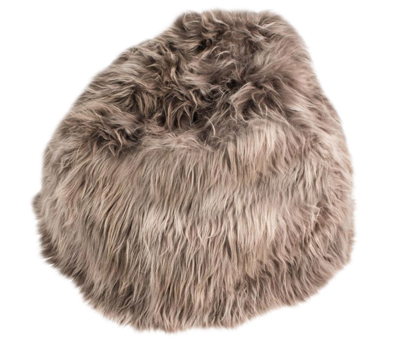 100% Icelandic Longhair Sheepskin Beanbag Chair Taupe - Wildash London