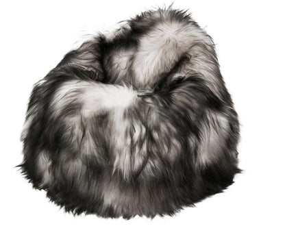 100% Icelandic Longhair Sheepskin Beanbag Chair Timberwolf | Large | IN STOCK - Wildash London