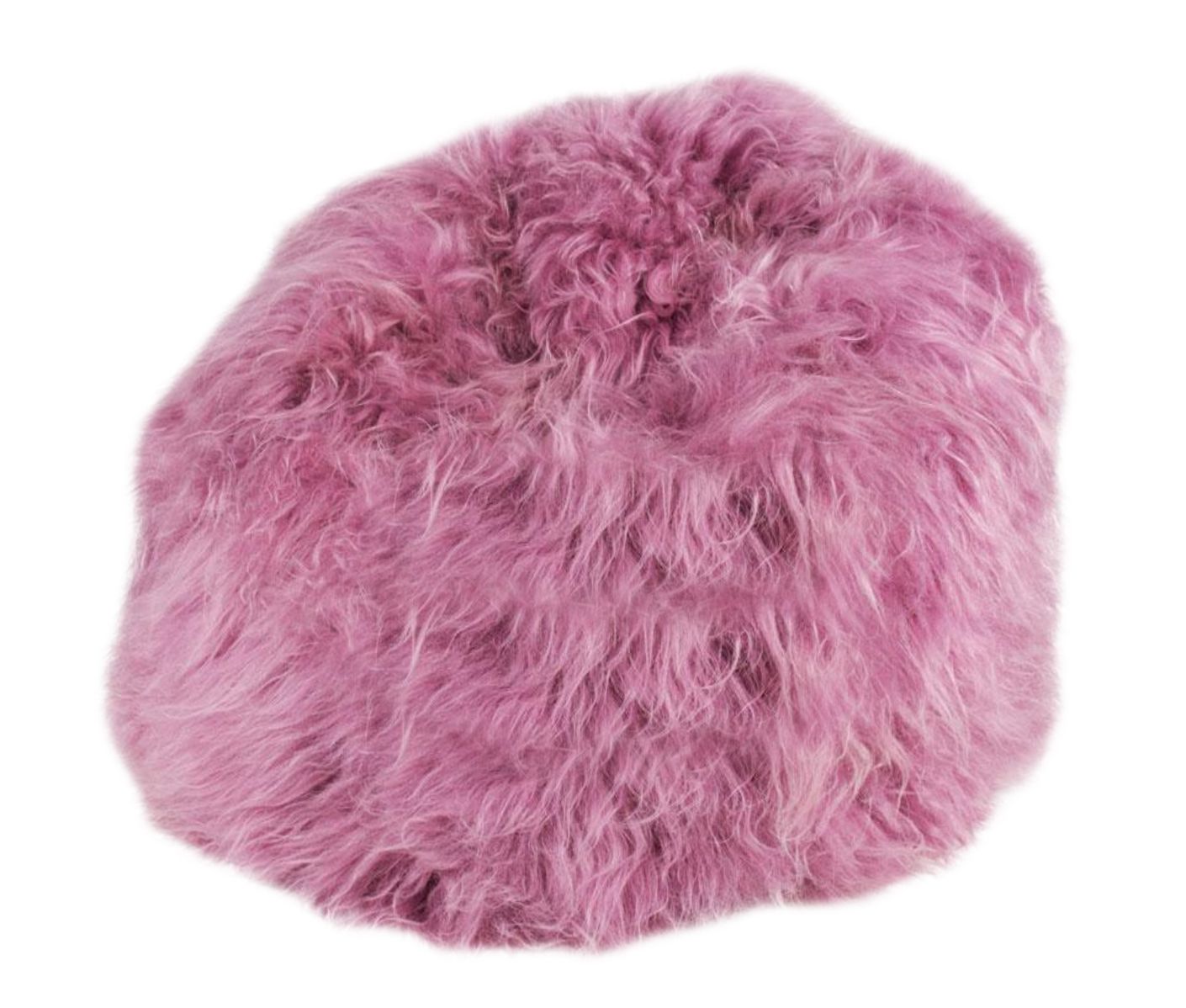 100% Icelandic Longhair Sheepskin Beanbag Chair Vintage Rose - Wildash London