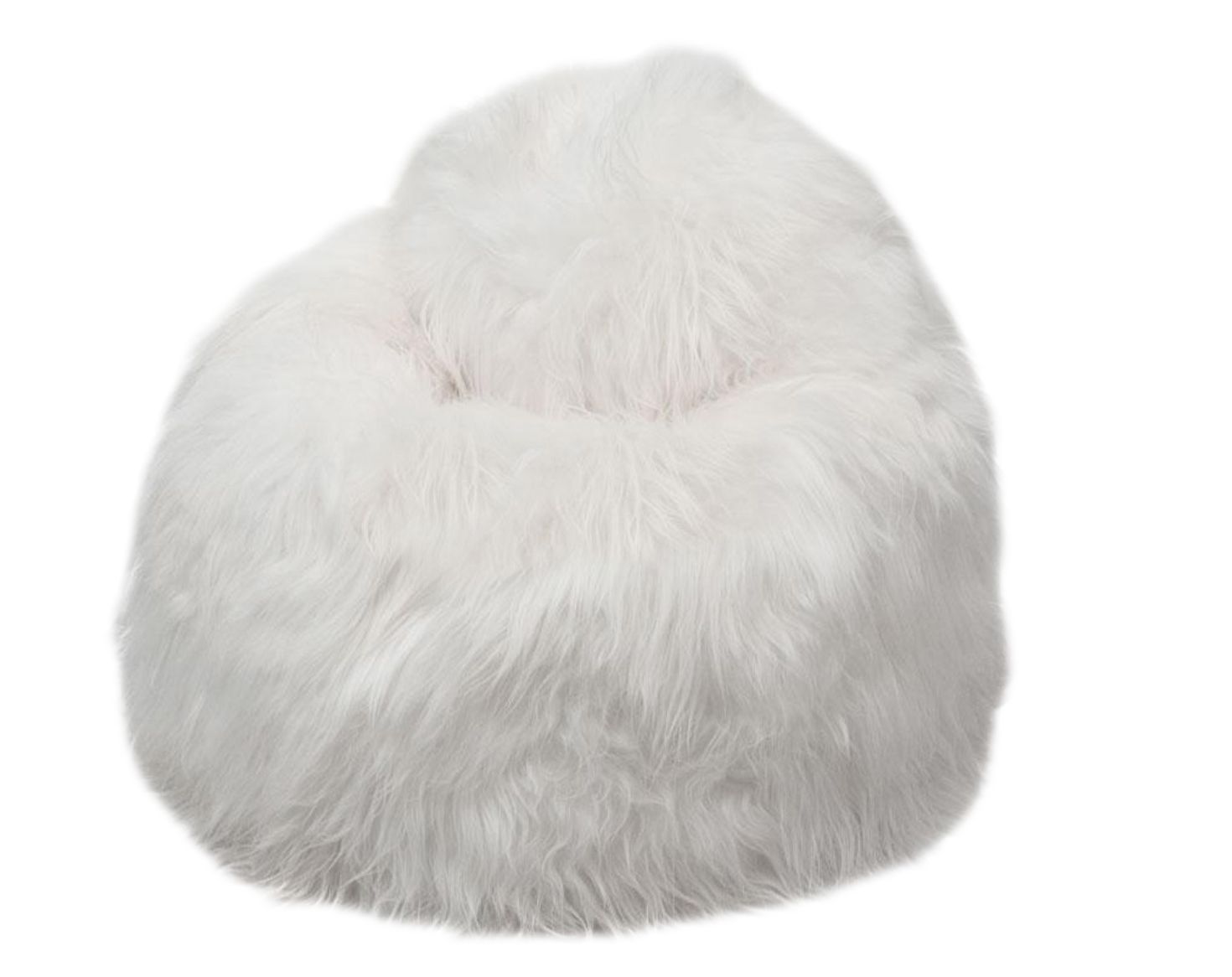 100% Icelandic Longhair Sheepskin Beanbag Chair White - Wildash London