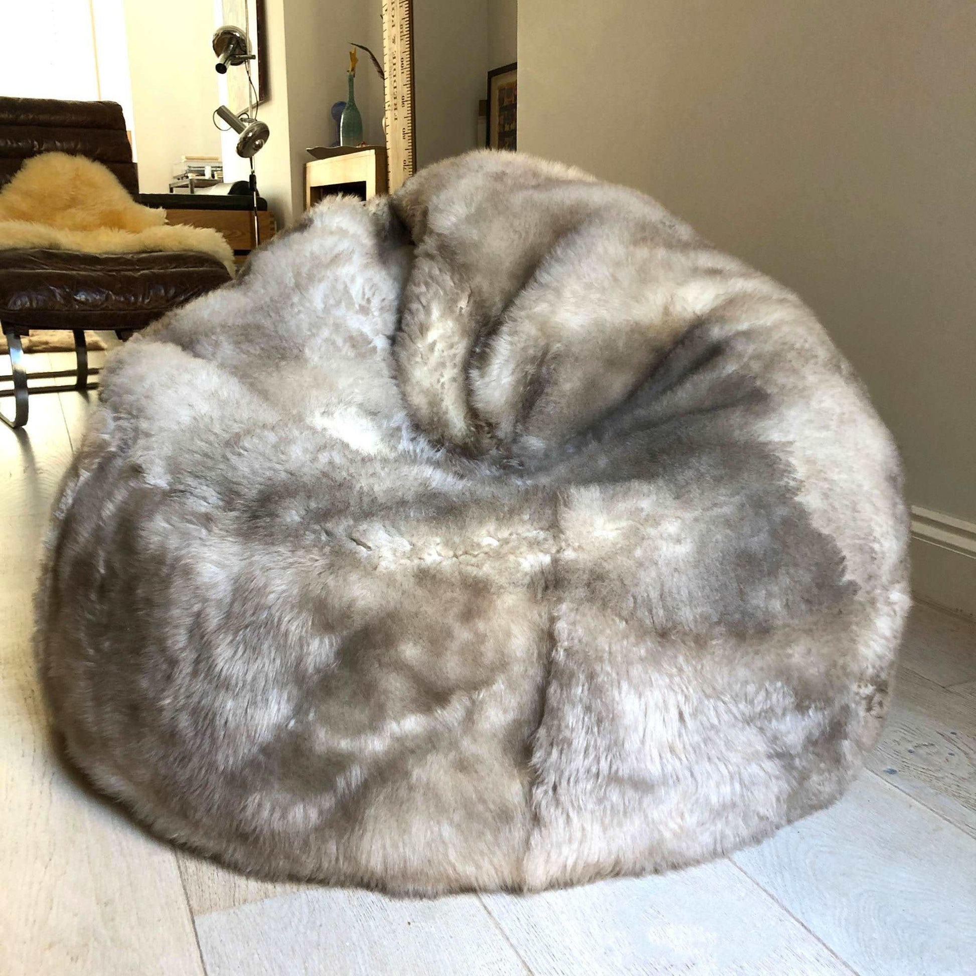 100% Natural Macedonian Sheepskin Beanbag Chair - Wildash London