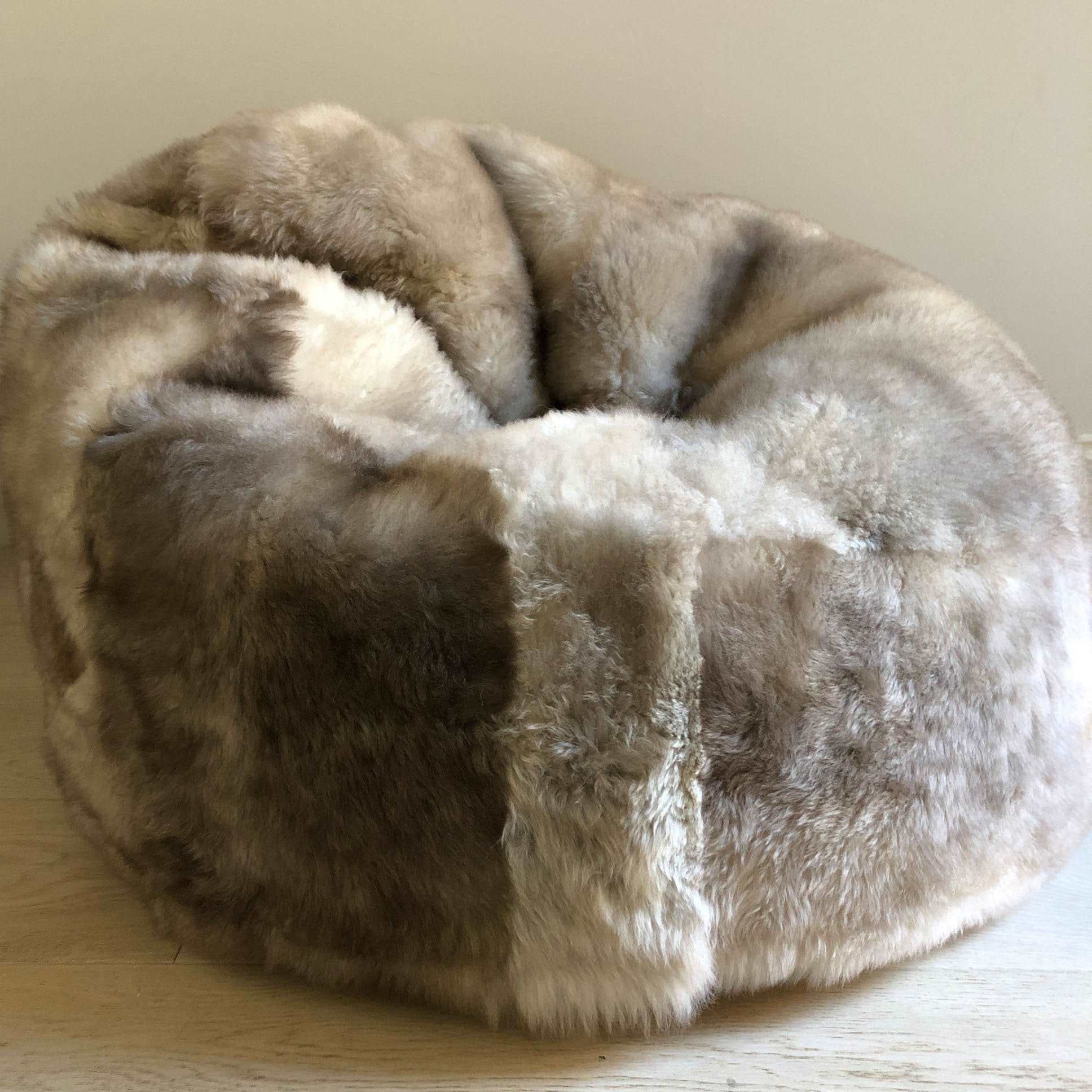 100% Natural Macedonian Sheepskin Beanbag Chair Large - Wildash London