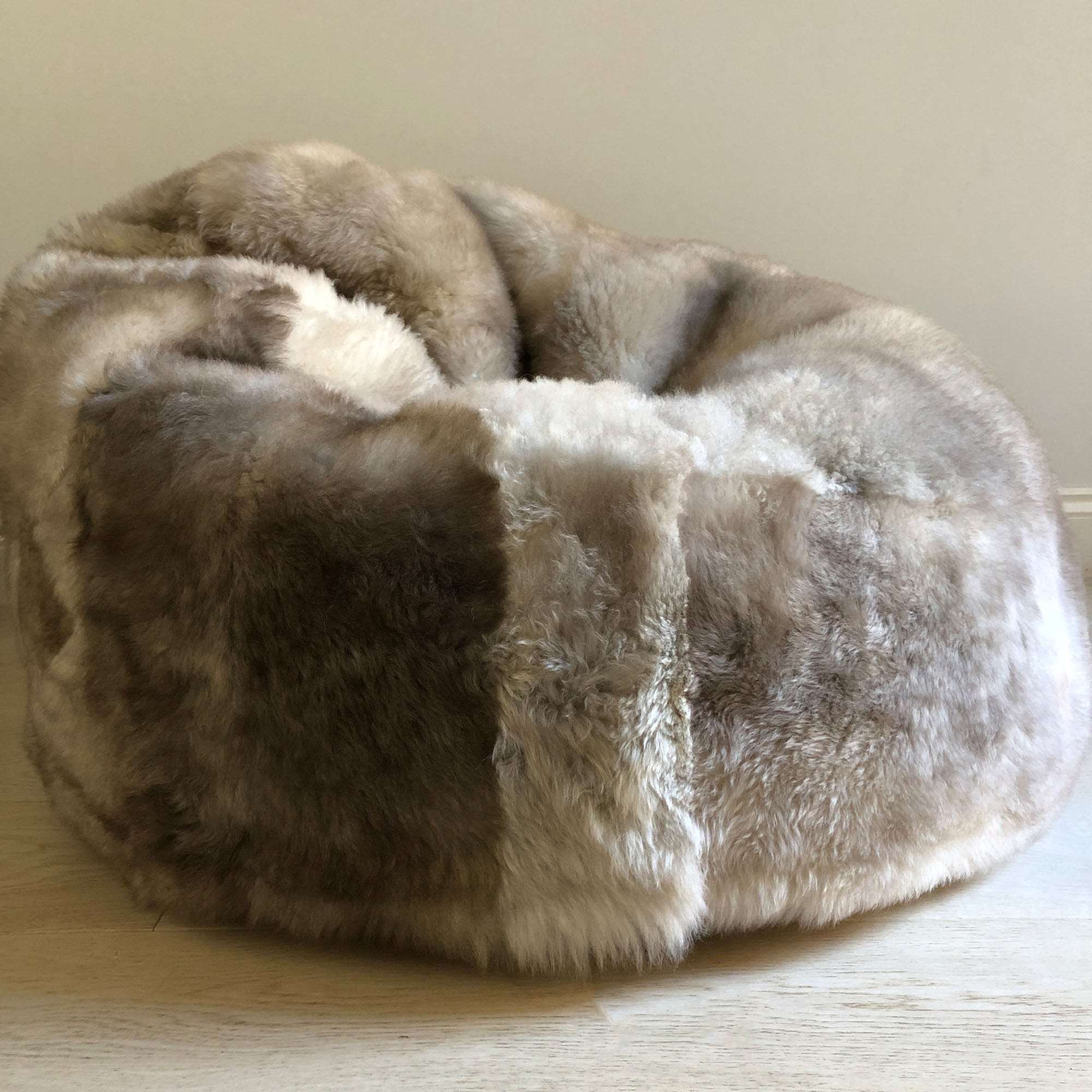 100% Natural Macedonian Sheepskin Beanbag Chair Large - Wildash London