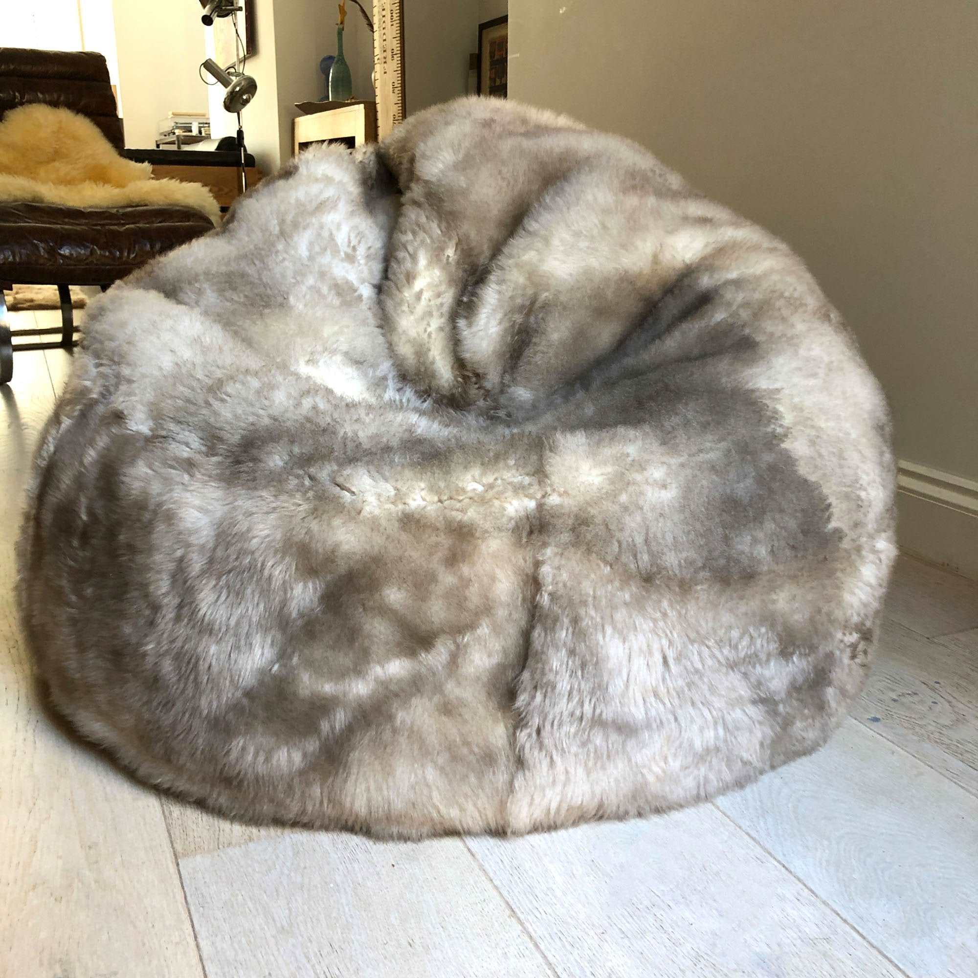 100% Natural Macedonian Sheepskin Beanbag Chair Large - Wildash London