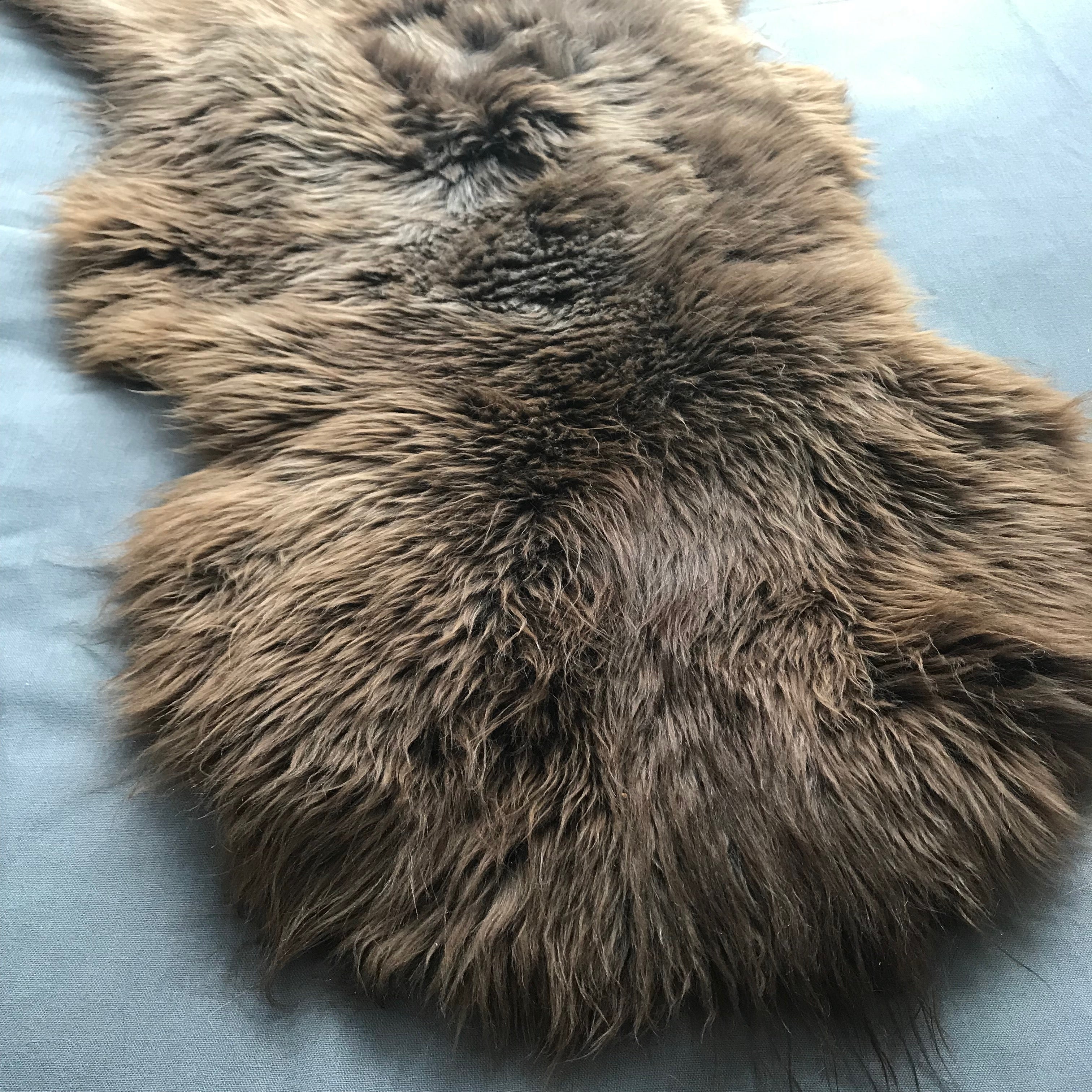 Natural British Brown Sheepskin Rug Sheep Skin Throw English Hygge Nordic Decor - Wildash London