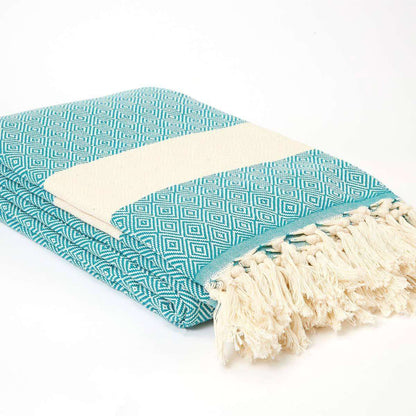 Alicia King Size XL Bed Throw Teal – Wildash London