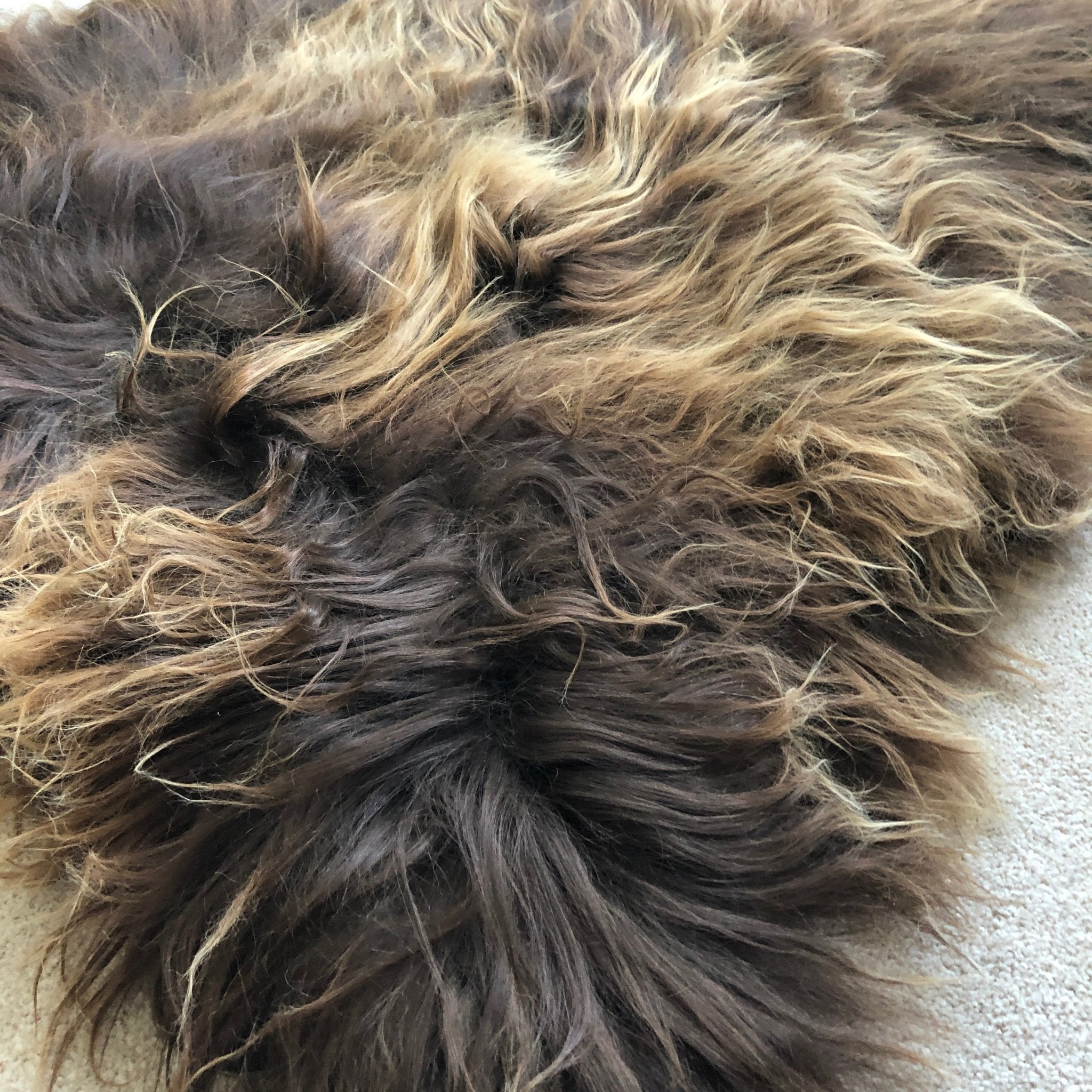 AMAZING Icelandic Bronze Russet Brown Sheepskin Rug Undyed Sheepskin Throw - Wildash London