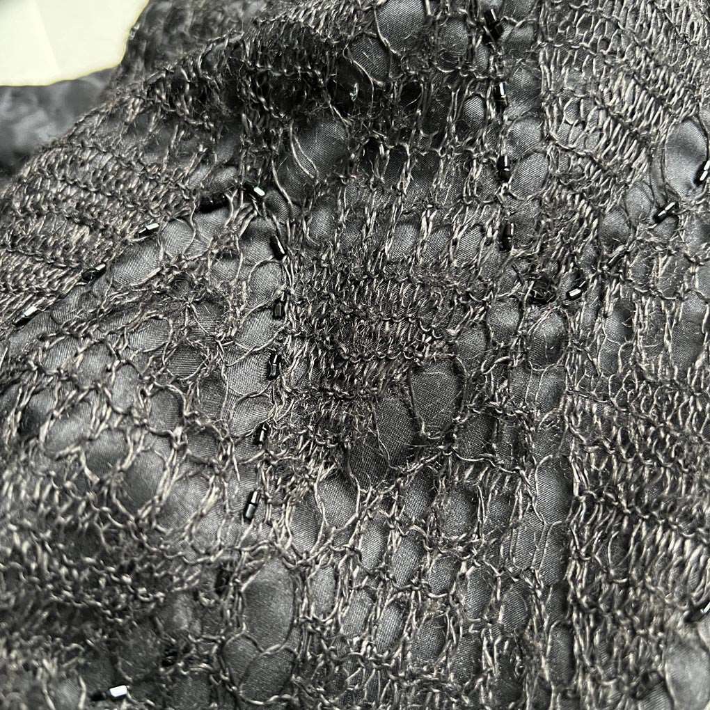 Baldoti Nettle Silk Lined Gossamer Scarf | Black - Wildash London
