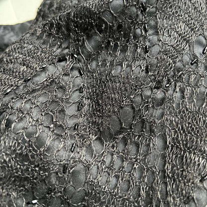 Baldoti Nettle Silk Lined Gossamer Scarf | Black - Wildash London