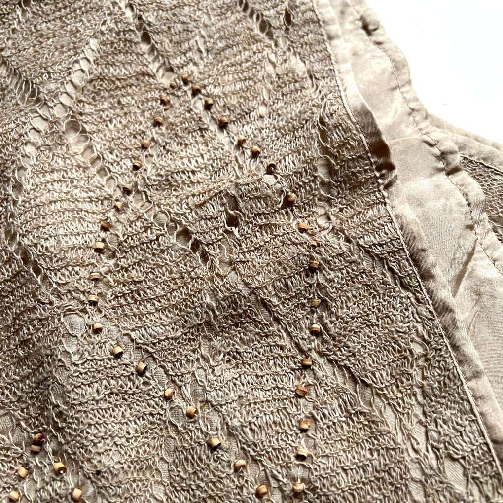 Baldoti Nettle Silk Lined Gossamer Scarf | Fawn - Wildash London