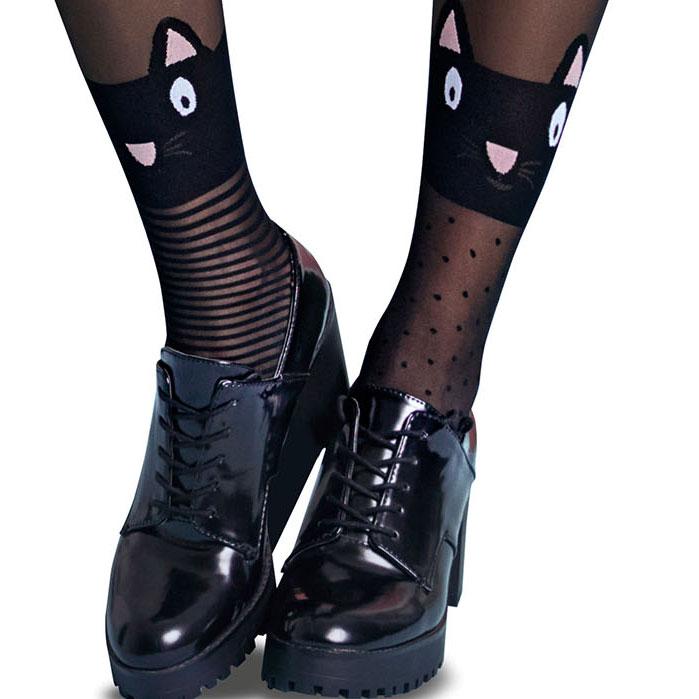 Black Cats 30 Denier Girls Fashion Tights - Wildash London