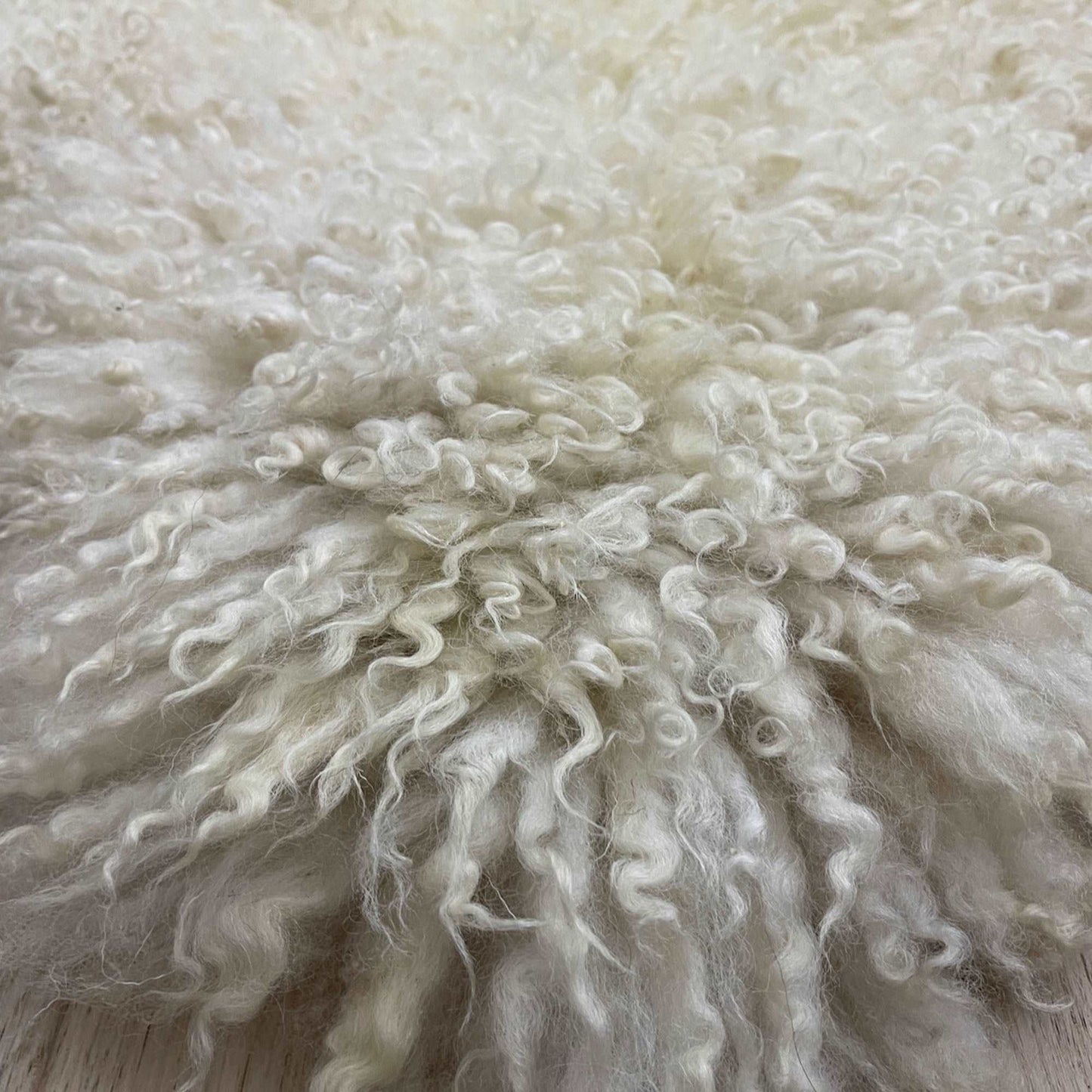 British Curly Sheepskin Ivory Cream White 100% Natural Sheep Skin Rug - Wildash London