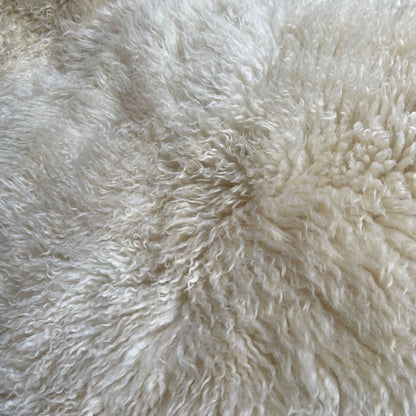 British Curly Sheepskin Ivory Cream White 100% Natural Sheep Skin Rug - Wildash London