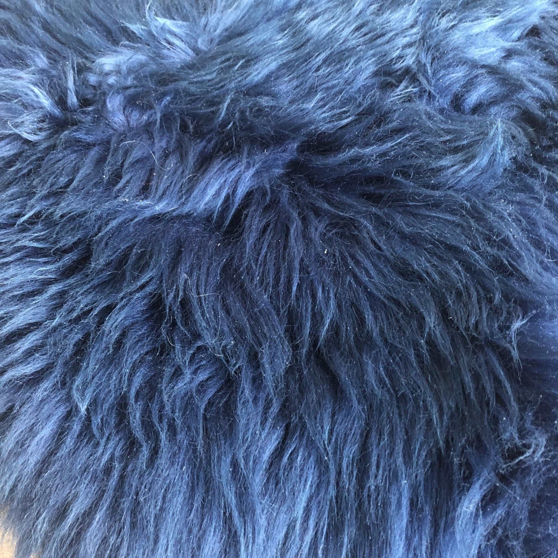 British Sheepskin Rug Bright Navy Blue | Fleece Throw | Scandi Decor | Wildash London - Wildash London