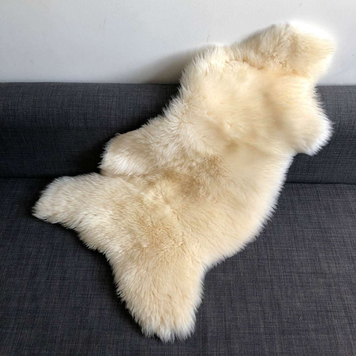 British Sheepskin Rug Hide Ivory White Fleece | Medium Throw - Wildash London