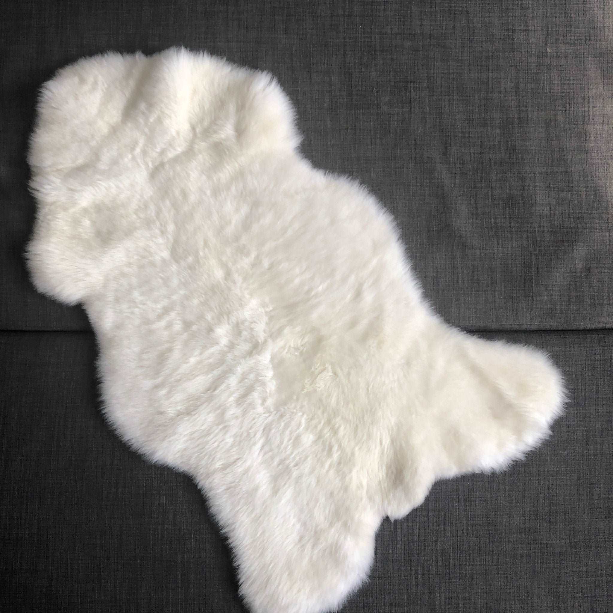 British Sheepskin Rug Hide Ivory White Small Short Fur - Wildash London