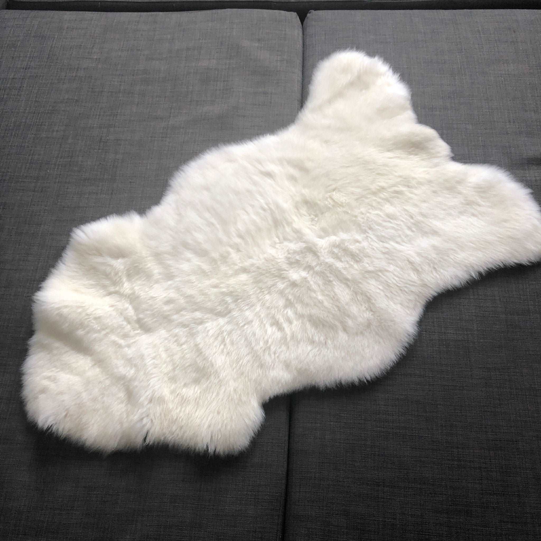 British Sheepskin Rug Hide Ivory White Small Short Fur - Wildash London