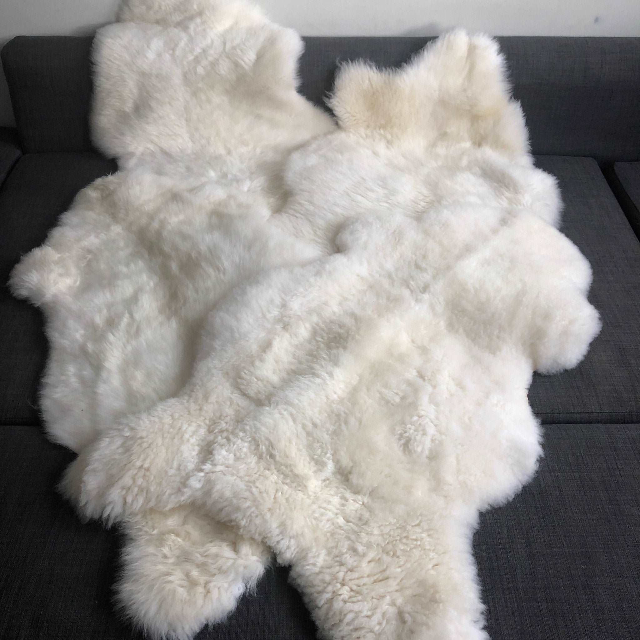 British Sheepskin Rug Hide Ivory White Small Short Fur - Wildash London