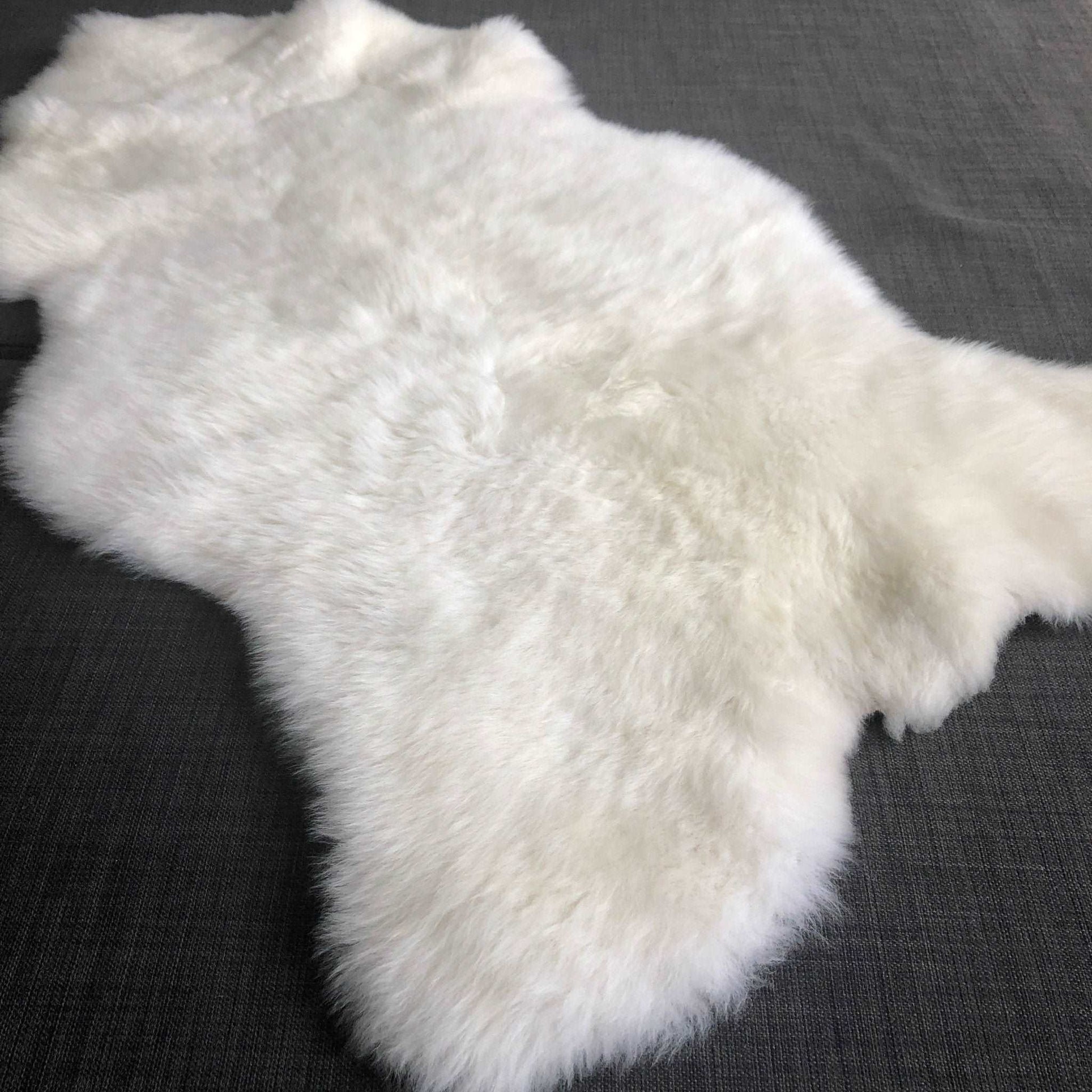 British Sheepskin Rug Hide Ivory White Small Short Fur - Wildash London