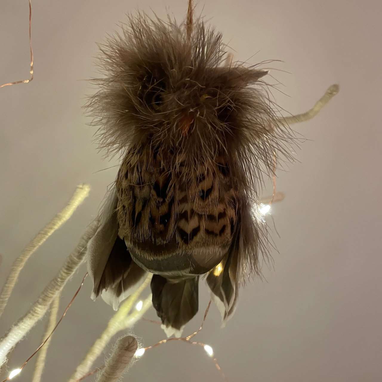 Brown Feather Owl Ornament - Wildash London