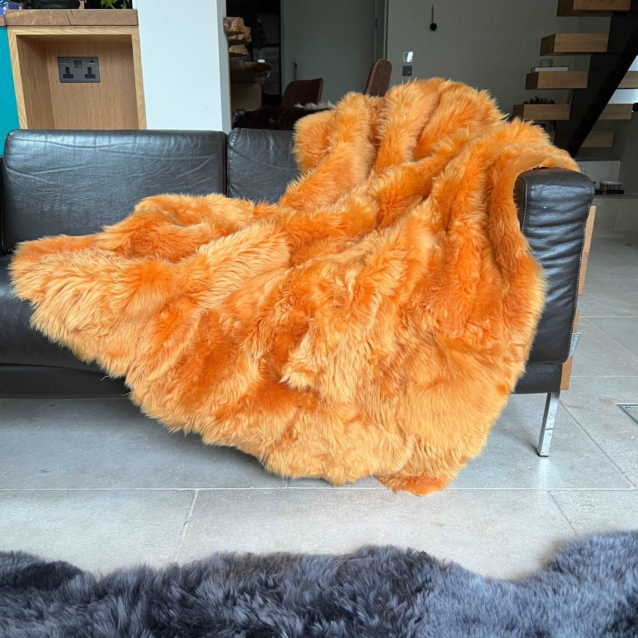 Butternut Color Throw Butternut Yellow Toscana Shearling Throw | Rug | Wildash London