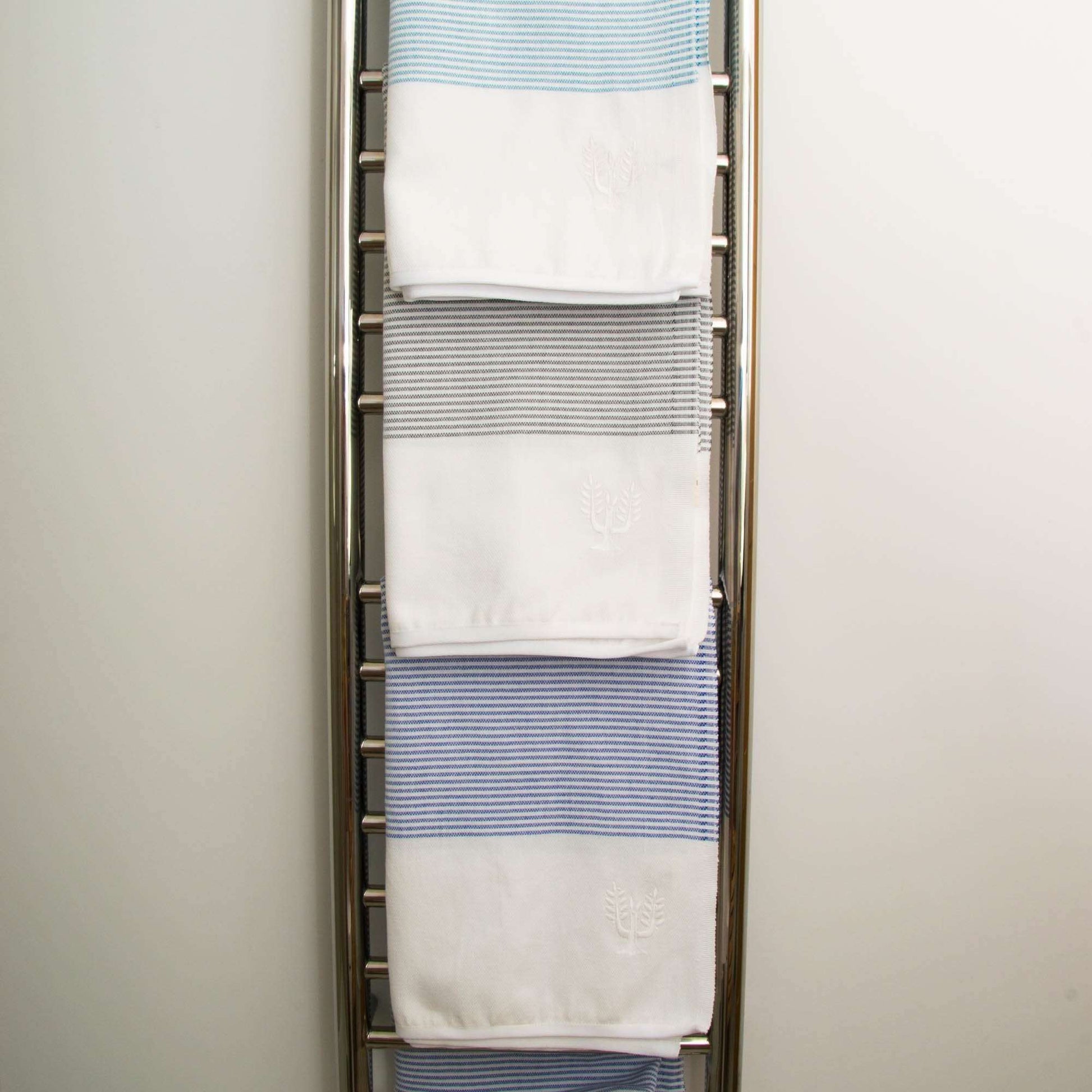 Cancun Striped Hammam Towel | Navy - Wildash London