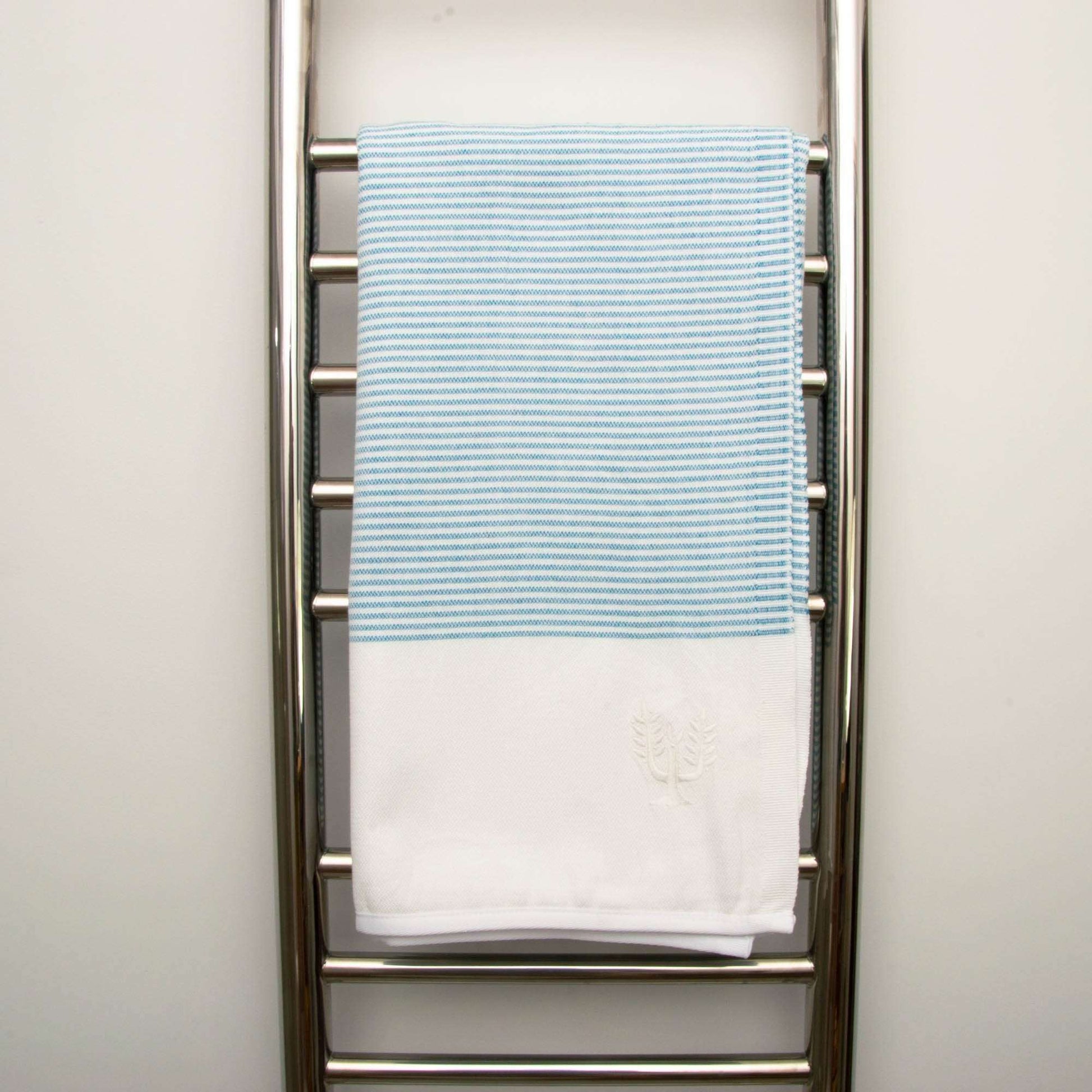 Cancun Striped Hammam Towel | Teal - Wildash London