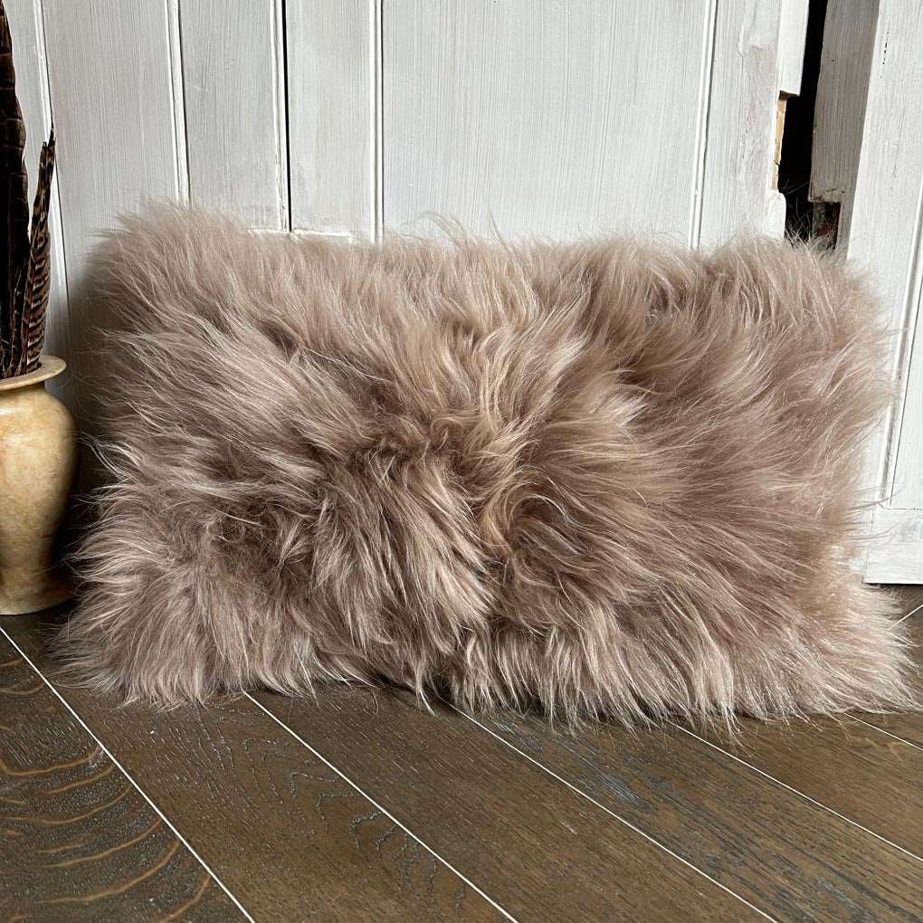 Cashmere Fur Cushion | Honey Gold 30cm x 50cm - Wildash London