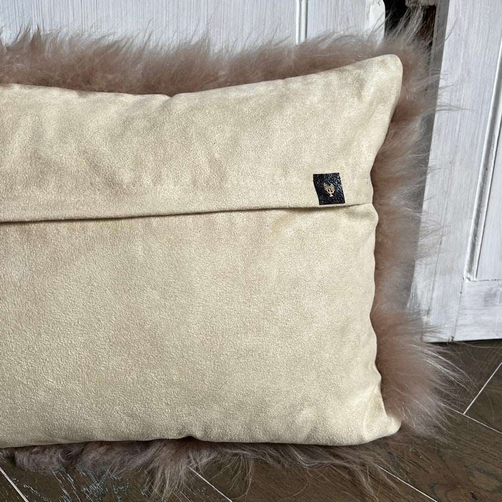 Cashmere Fur Cushion | Honey Gold 30cm x 50cm - Wildash London