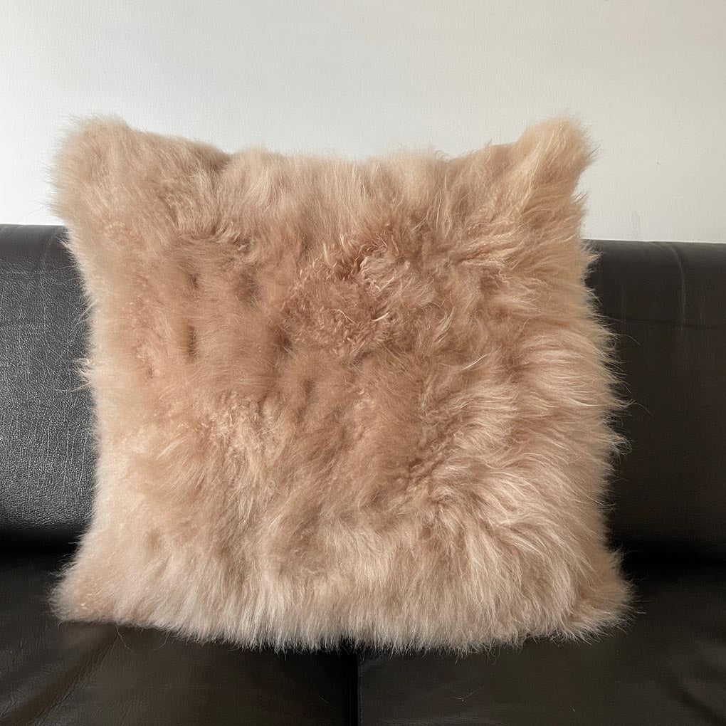 Cashmere Fur Cushion | Honey Gold Square 45cm - Wildash London