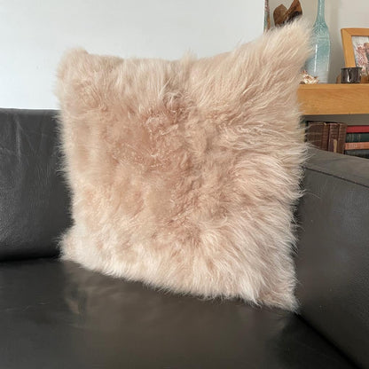 Cashmere Fur Cushion | Honey Gold Square 45cm - Wildash London