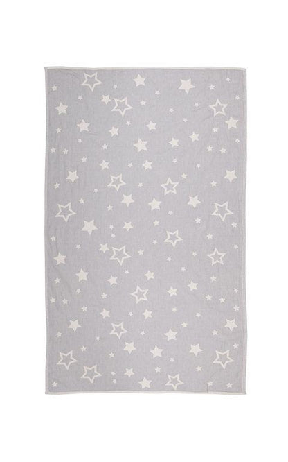 Constellations Jacquard Baby Blanket / Throw 100% Cotton | Dove Grey - Wildash London