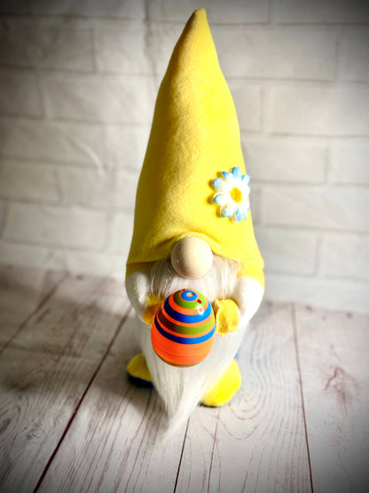 Handmade Easter Egg Nordic Gnome: Yellow