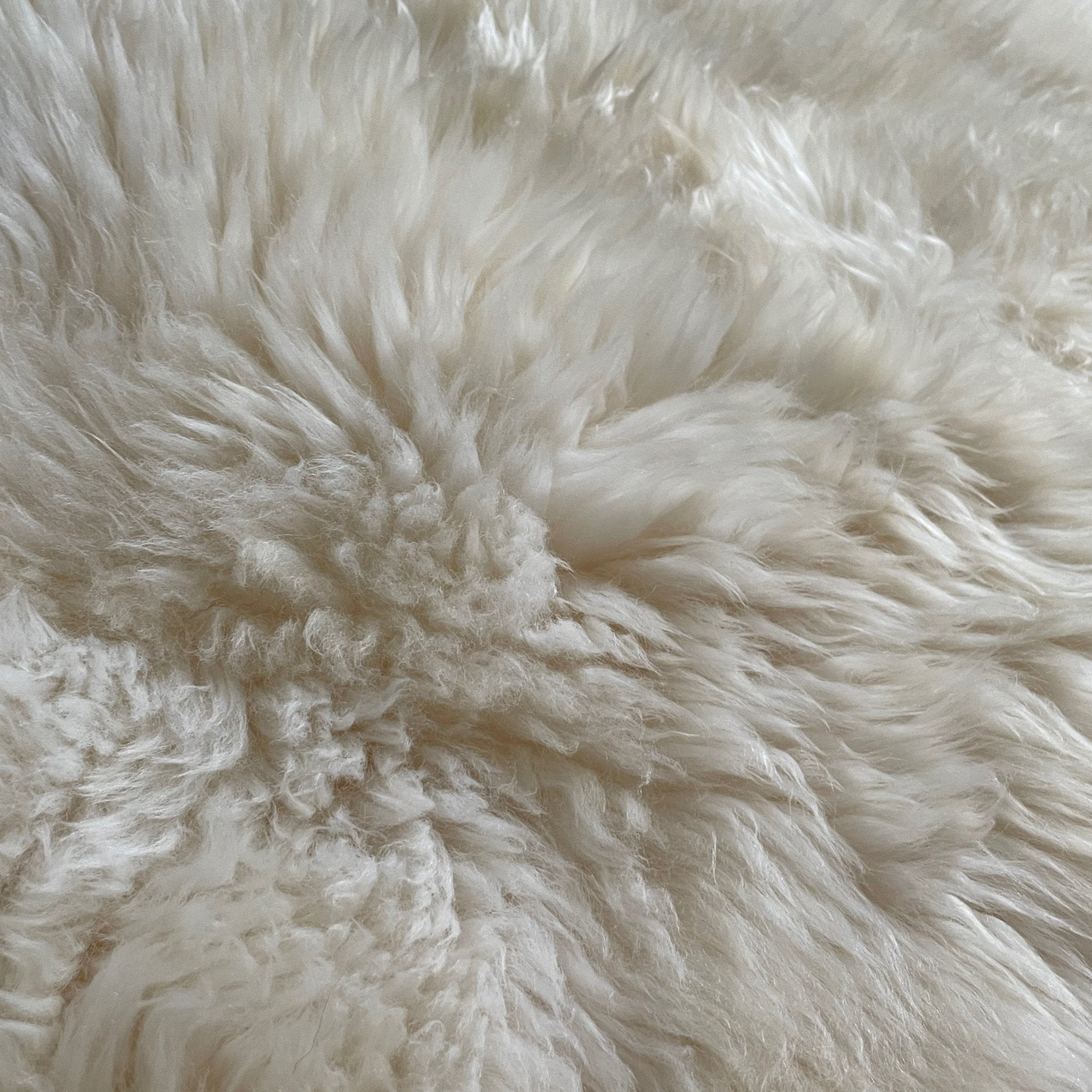 Soft British Sheepskin Rug Ivory Cream White Straight Edges Rectangular 90cm x 150cm - Wildash London