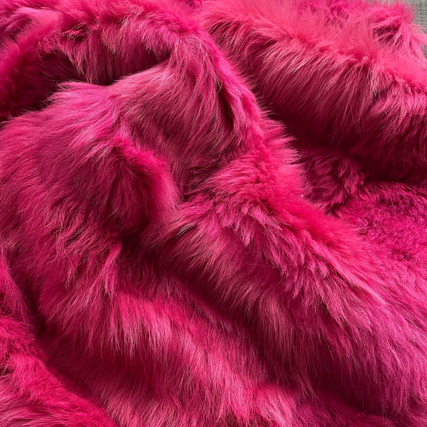 Fuchsia Pink Toscana Shearling Throw | Sheepskin Rug | 200cm x 240cm - Wildash London