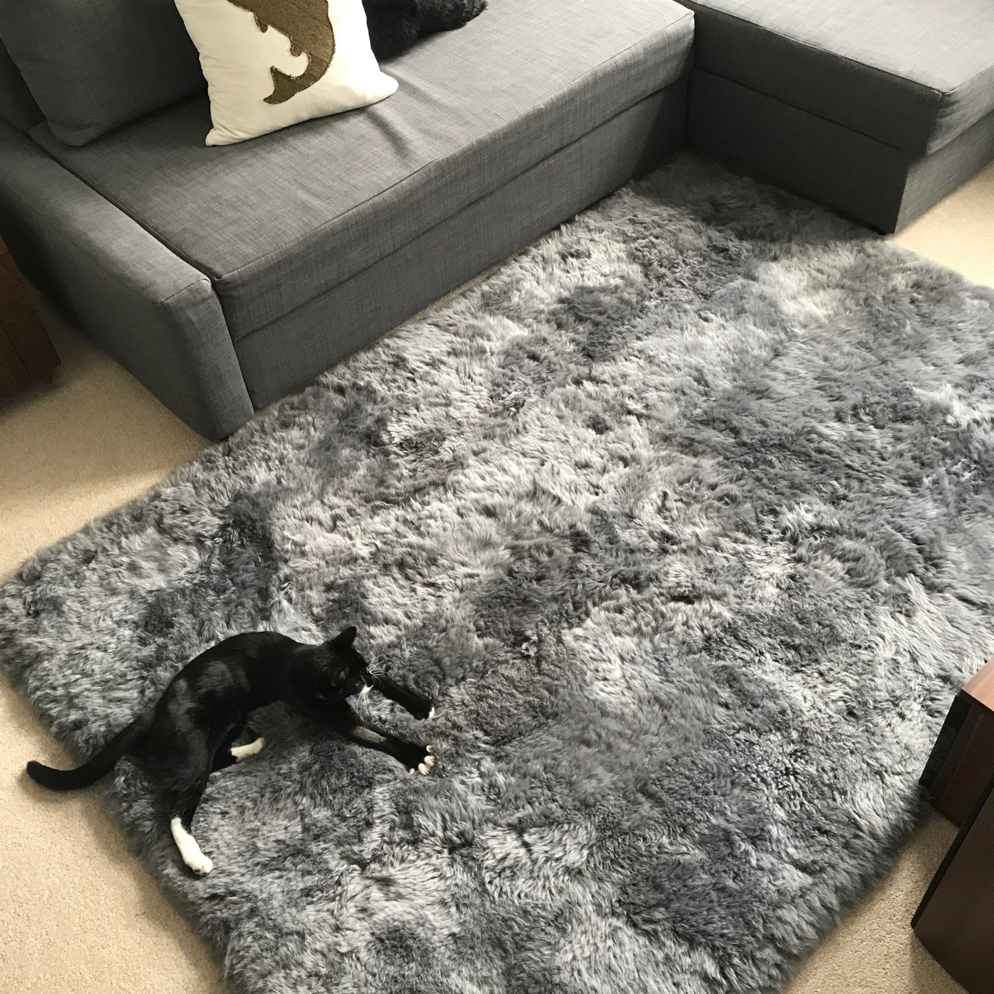 Gorgeous Icelandic Sheepskin Rug Cool Grey Shorn 50mm Straight Edges Rectangular ALL SIZES AVAILABLE - Wildash London