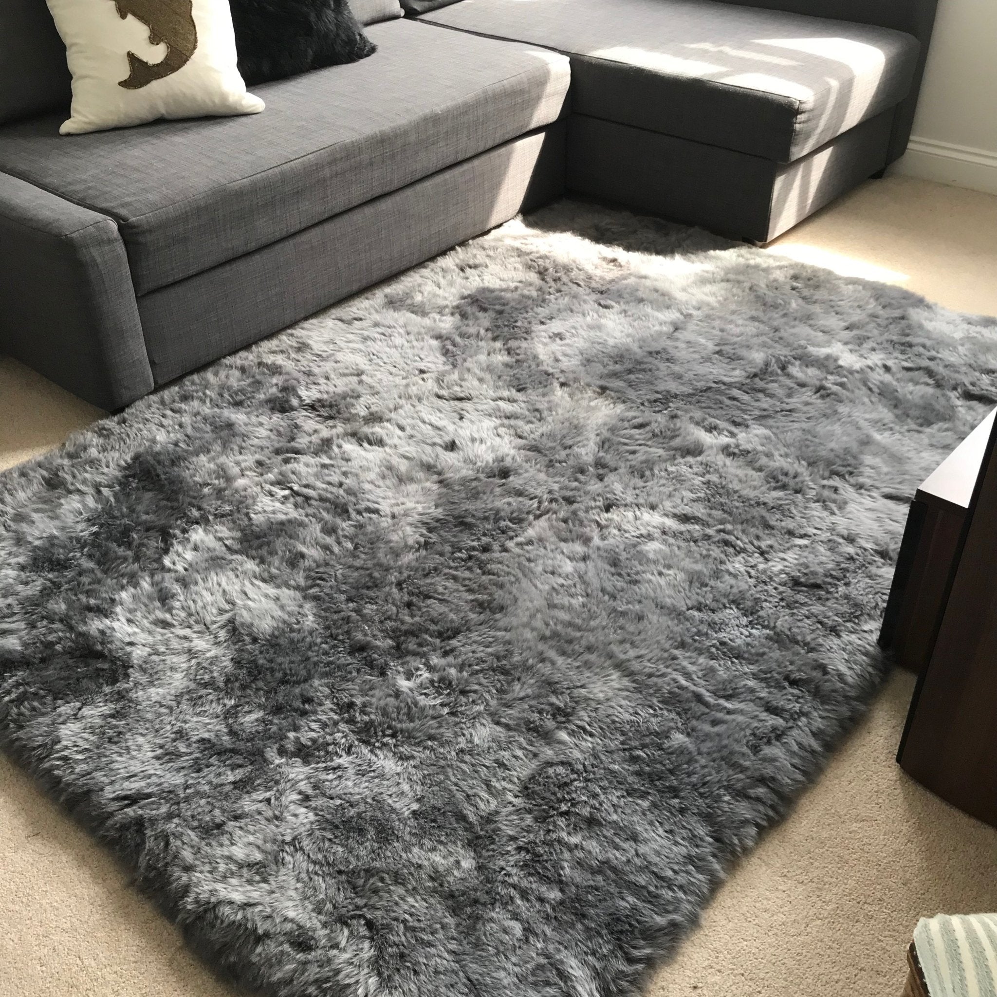 Gorgeous Icelandic Sheepskin Rug Cool Grey Shorn 50mm Straight Edges Rectangular ALL SIZES AVAILABLE - Wildash London