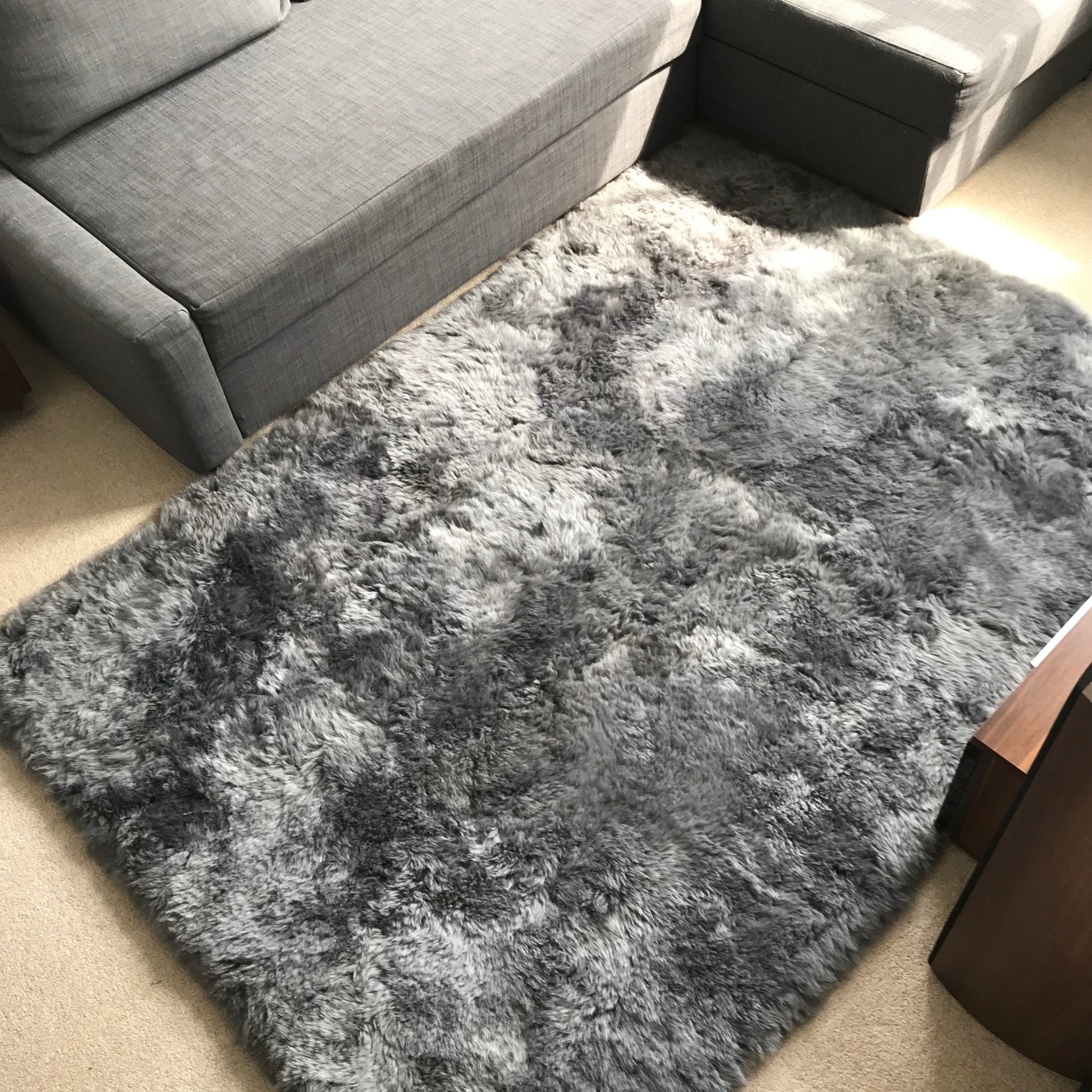 Gorgeous Icelandic Sheepskin Rug Cool Grey Shorn 50mm Straight Edges Rectangular ALL SIZES AVAILABLE - Wildash London