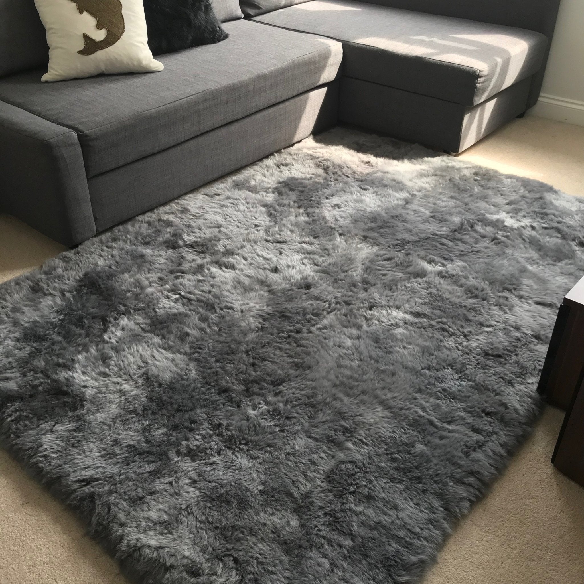 Gorgeous Icelandic Sheepskin Rug Cool Grey Shorn 50mm Straight Edges Rectangular ALL SIZES AVAILABLE - Wildash London