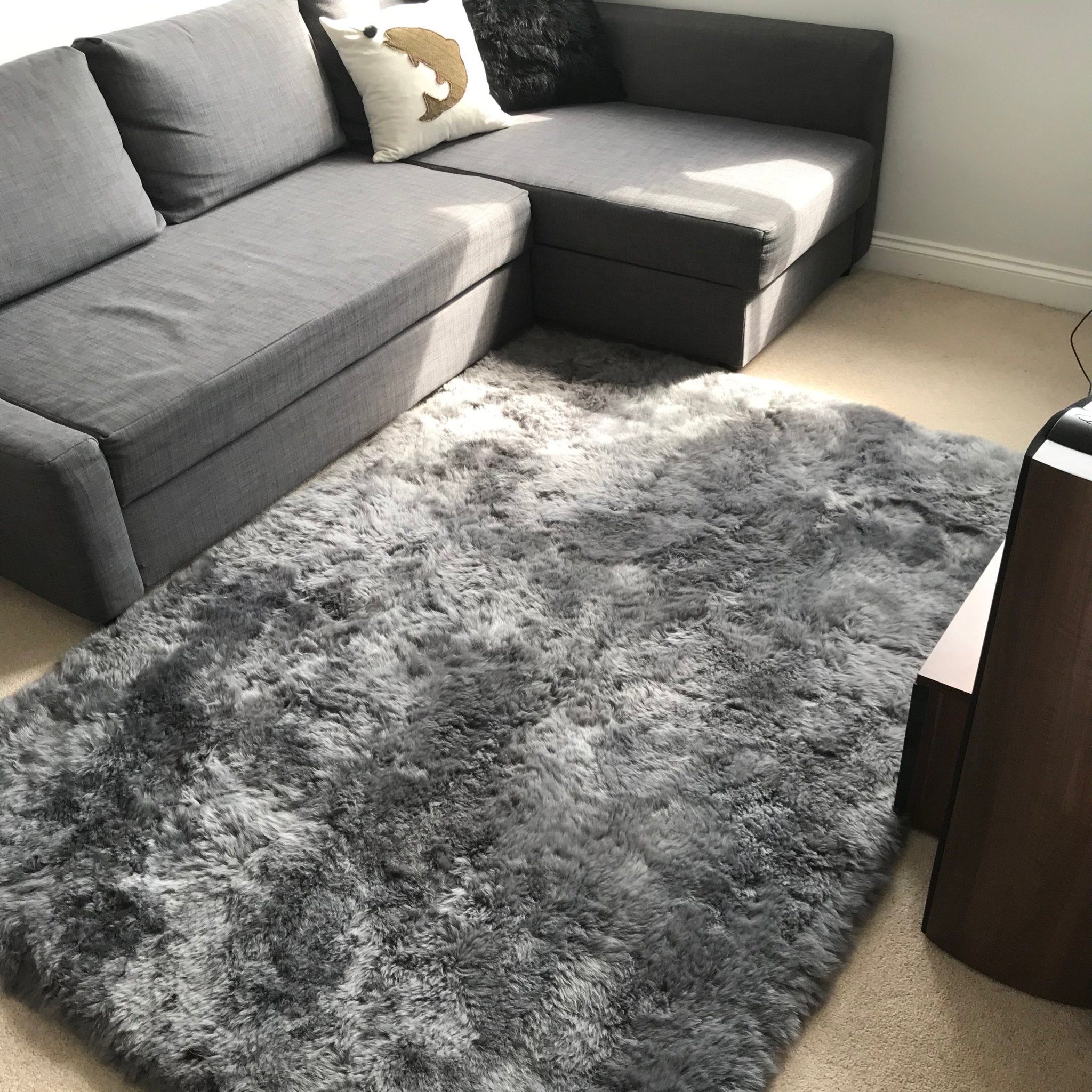 Gorgeous Icelandic Sheepskin Rug Cool Grey Shorn 50mm Straight Edges Rectangular ALL SIZES AVAILABLE - Wildash London