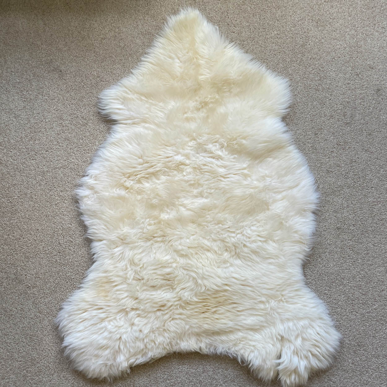 Grade B British Sheepkin Hide White Cream Ivory Sheepskin Rug - Wildash London