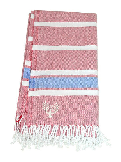 Hampton Hammam Towel | Pink & Orange | Wildash London - Wildash London