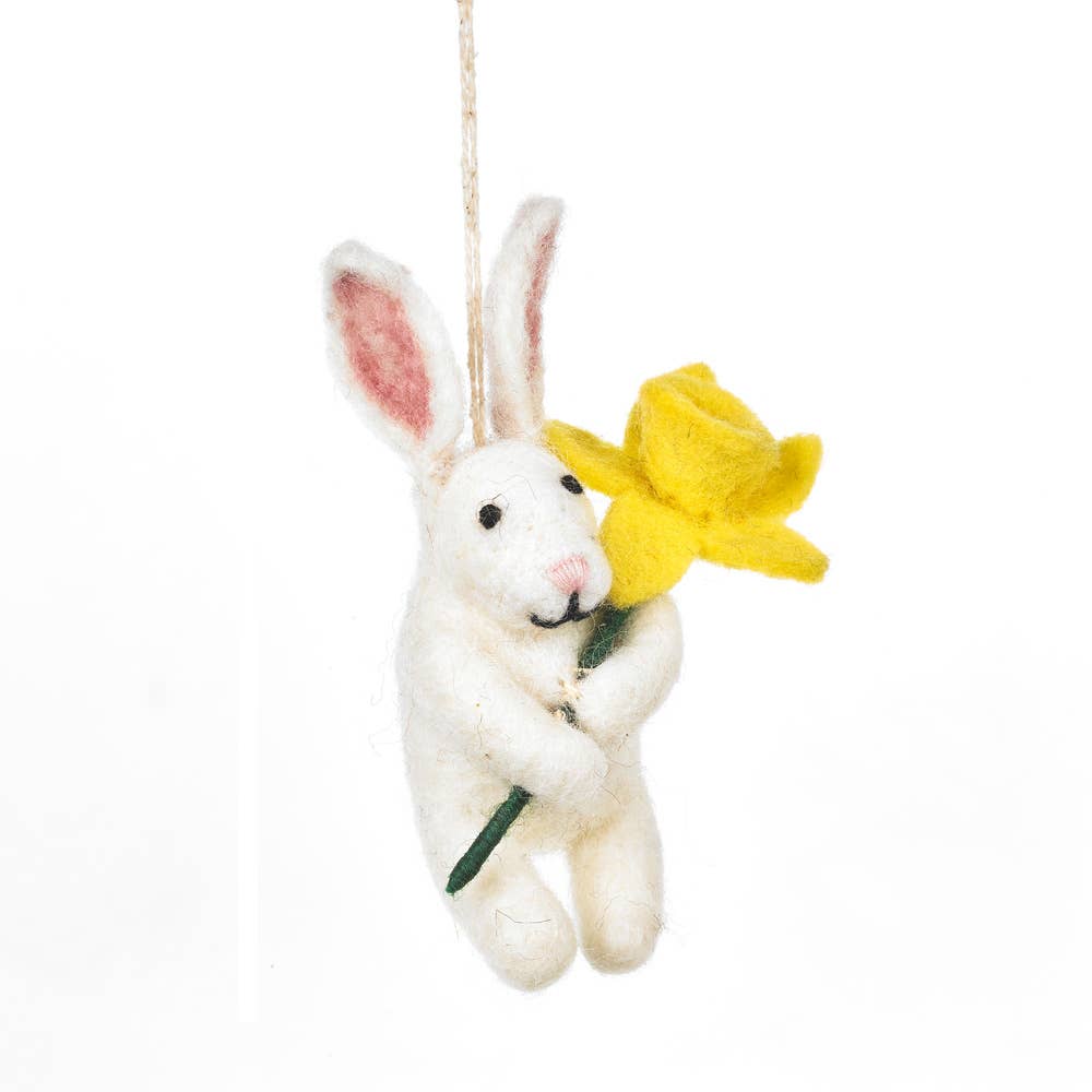 Handmade Felt Delilah Bunny Hanging Easter Decoration - Wildash London