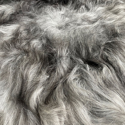 Icelandic Natural Grey Undyed Longhair Sheepskin Unique Ecofriendly Sustainably Tanned 0706ILG03 - Wildash London