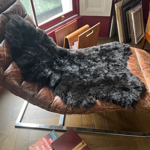Icelandic Sheepskin Hide Dark Graphic Grey Shorn 50mm Fleece - Wildash London