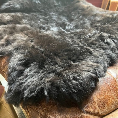 Icelandic Sheepskin Hide Dark Graphic Grey Shorn 50mm Fleece - Wildash London